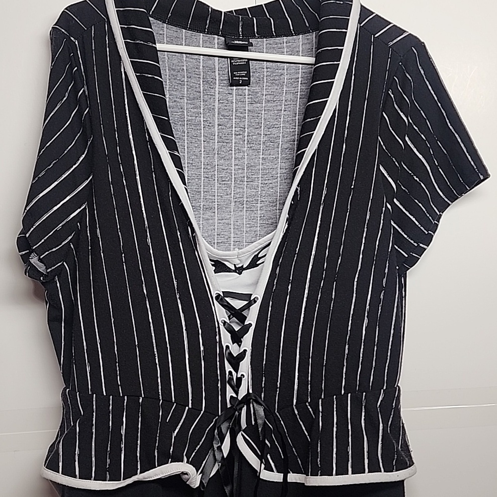 Disney Tim Burtons The Nightmare Before Christmas Black and White Striped Dress - Picture 6 of 10